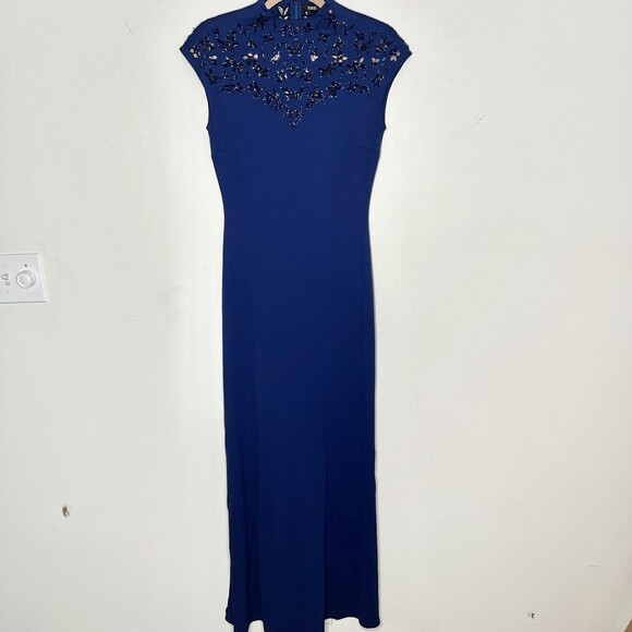 Rimini by Shaw Dresses & Skirts - Rimini by Shaw Gown Formal Beaded Top Blue Maxi Women’s 6
